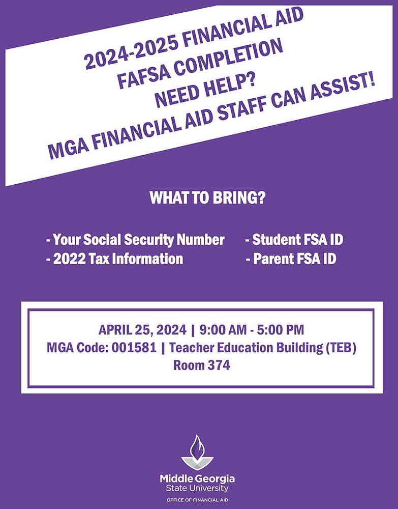 FAFSA Completion Event flyer.